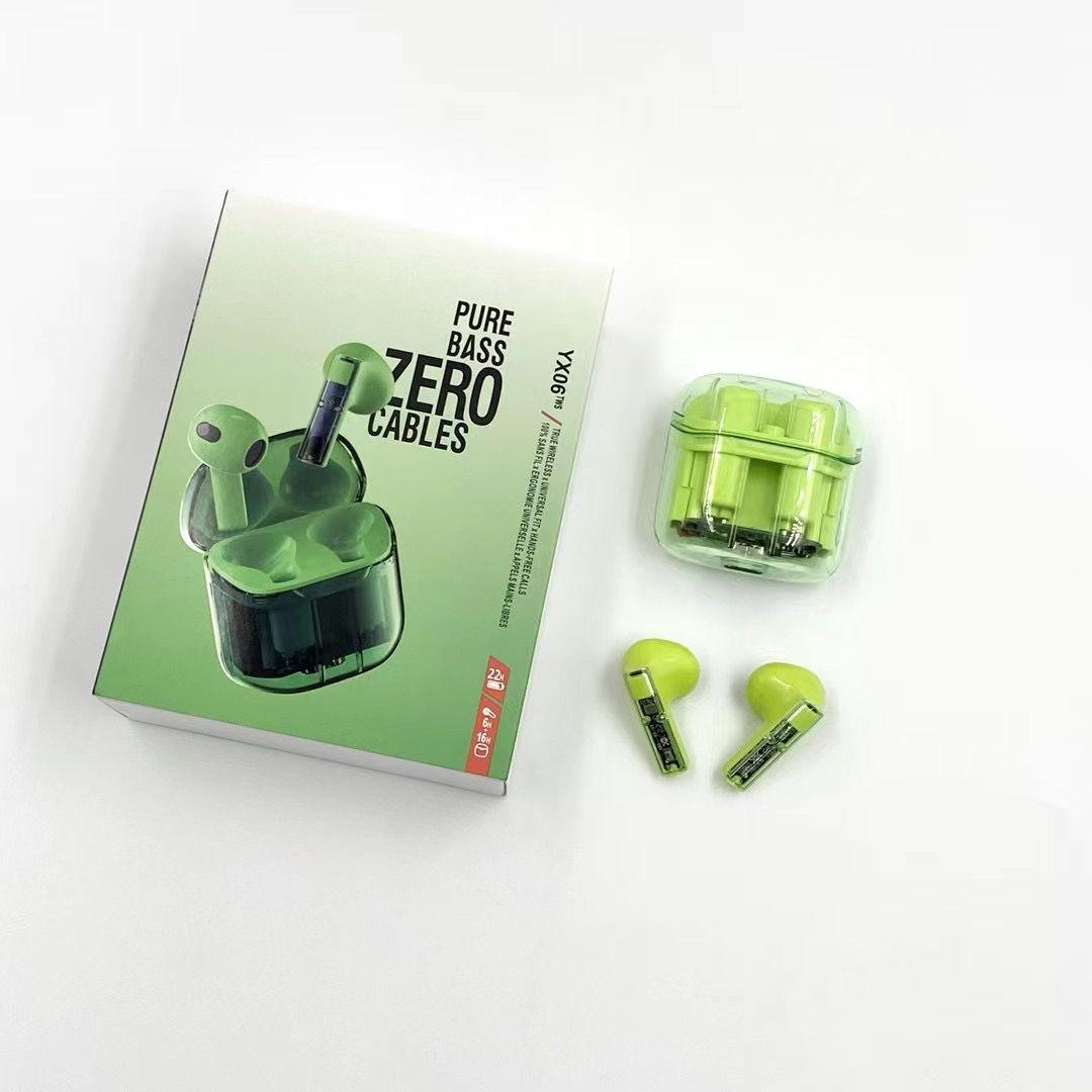 YX06 Transparent Bluetooth earphone Low Delay earbuds Wireless TWS headphones Game Video Games Sports Headset