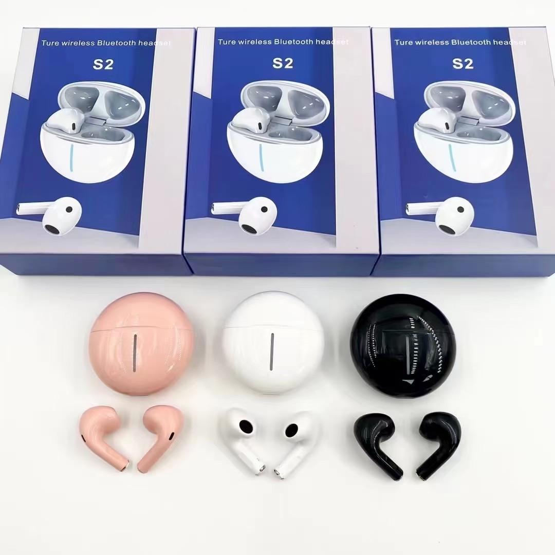 S2 Mini cute Bluetooth Earbuds with HD Mic, Wireless Earphones in Ear with USB C Charging Case, touch control electronic devices