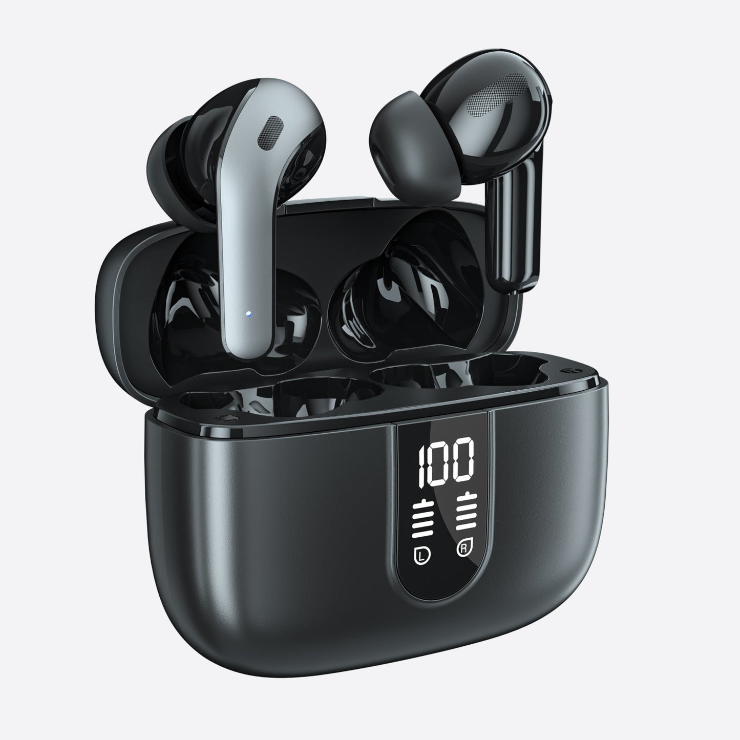 RM X08 Bluetooth Headphones True Wireless Earbuds 60H Playback LED Power Display Earphones with Wireless Charging Case IPX5 Waterproof in-Ear Earbuds with Mic for TV Smart Phone Computer Laptop Sports